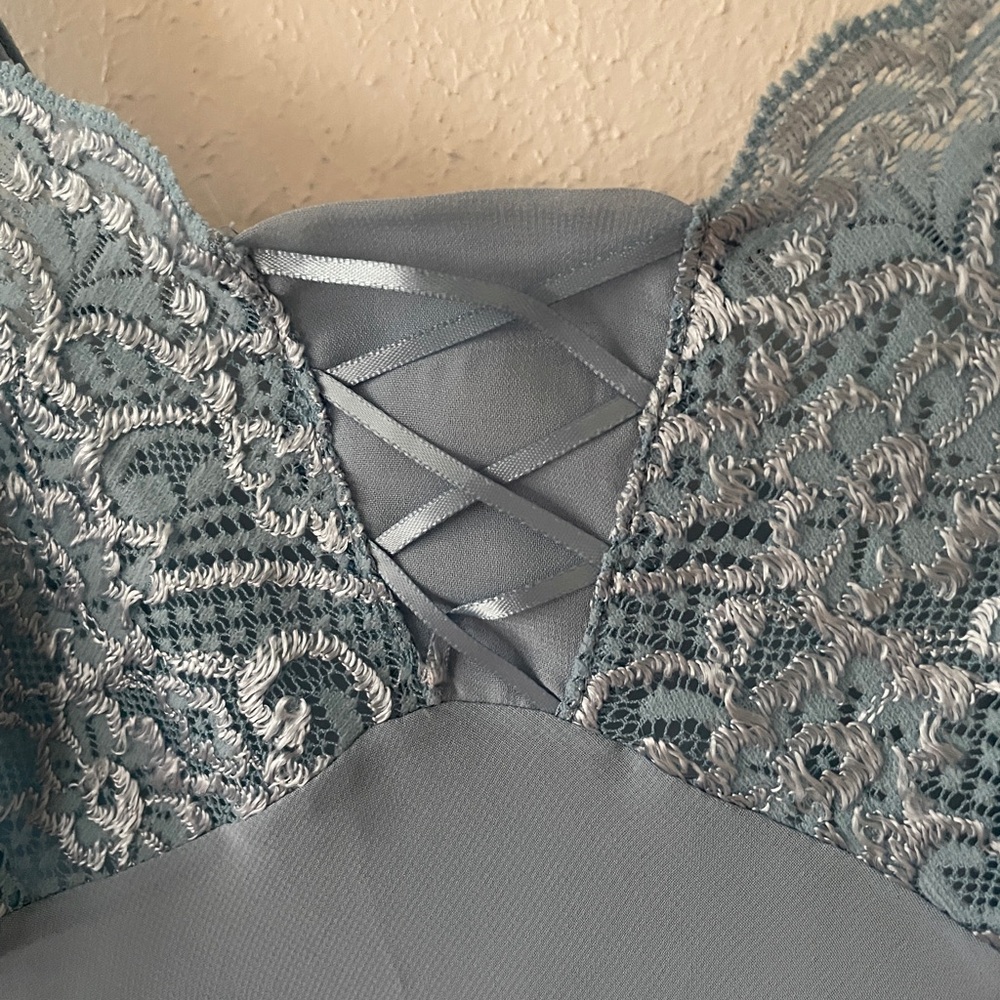 Je T'adore Babydoll Camisole Lace & Chiffon Cami Tank Top Blue - Picture 12 of 16